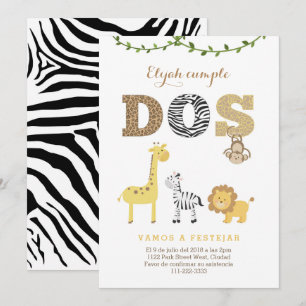 Convite para segundos aniversários em espanhol, t