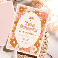 Convite para segundos aniversários Retro Floral co