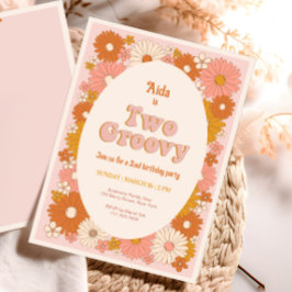 Convite para segundos aniversários Retro Floral co