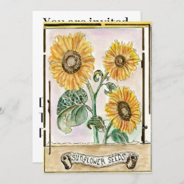 Convite para sementes de girassol/anúncio