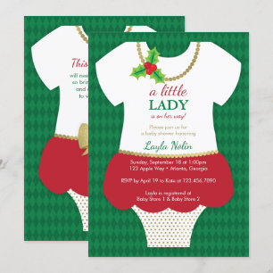 Convite para senhora Chá de fraldas, Natal
