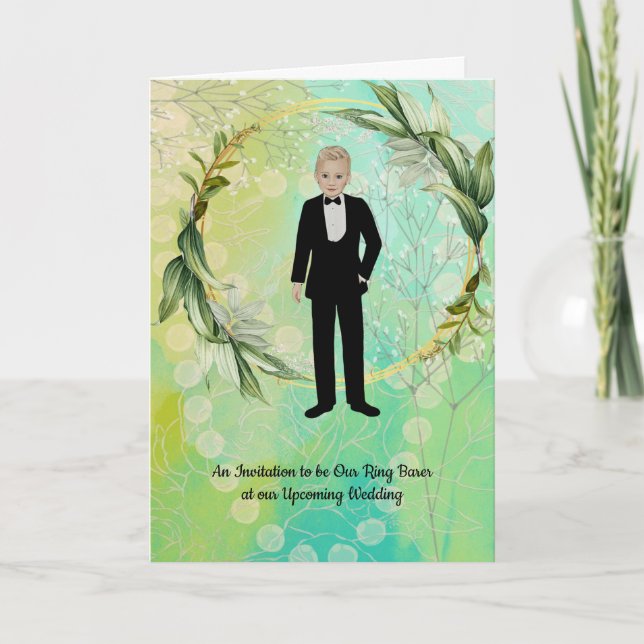 Convite para ser o Ring Barer no Casamento, Menino (Frente)