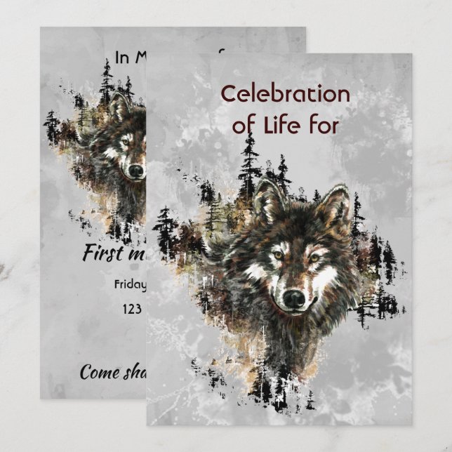 Convite para Serviço Memorial Lobo Lobos Arte Anim (Frente/Verso)