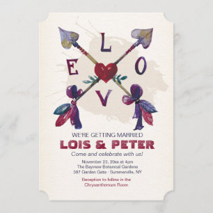 Convite para setas de amor cruzadas