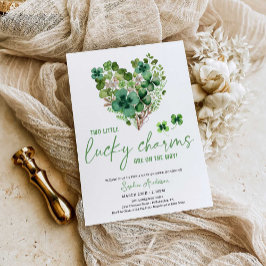 Convite para Shamrock do Chá de fraldas Gêmeo Sort