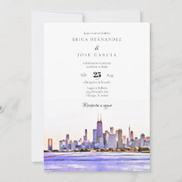 Convite para Skyline do Chicago Invitación de Boda
