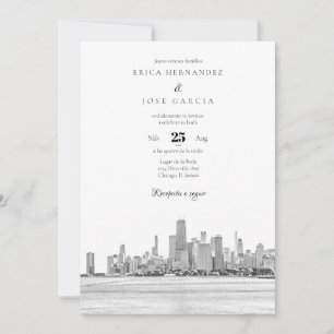 Convite para Skyline do Chicago Invitación de Boda