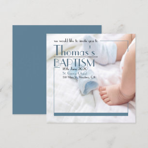 Convite para Sobreposição de Bebê-Boy Baptism