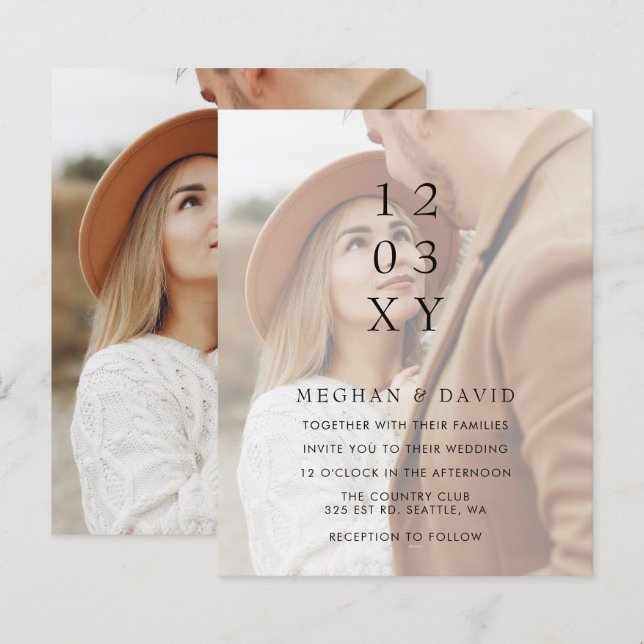 Convite para Sobreposição de Fotos Elegante de Orç (Frente/Verso)