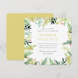 Convite para Solstício de Verão de Cores Aquáticas