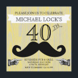 Convite para Solteiro B para Homens com bigode ret<br><div class="desc">Comemore em estilo com esses convites retro-modernos de aniversário para homens, com o número impresso em um fundo amarelo de madeira rústica com bigode, para somar à diversão. Não só para o aniversário, excelente para uma despedida de solteiro também! **NOTA: Você pode mudar a cor amarela para qualquer cor que...</div>