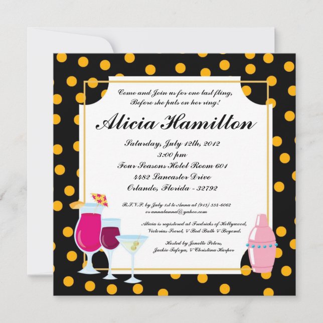 Convite para solteiros Dourados 5x5 (Frente)