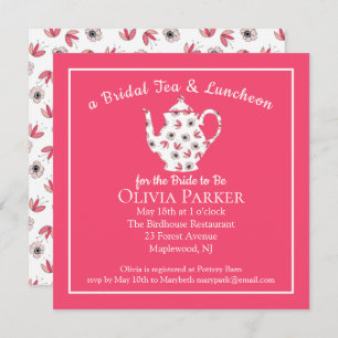 Convite para Tea e Luncheon de chá de panela