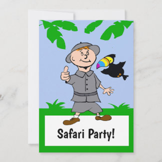 Convite Para Tema Da Selva Safari Boy & Toucan