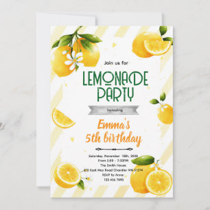 Convite para tema de festa de limão fofo