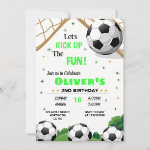 Convite para tema de futebol do segundo aniversári