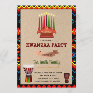 Convite para tema do partido Kwanzaa