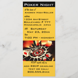 Convite para tema do Poker Night Casino