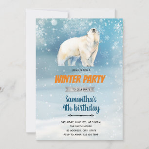 Convite para tema urso polar
