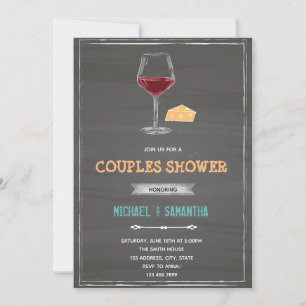 Convite para tema vinho de queijo Chalkboard