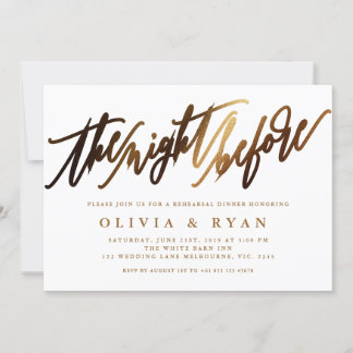 Convite para Tipografia de Script Elegante Dourado