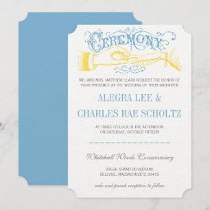 Convite para Tipografia Vintage Moderna BLue Amare