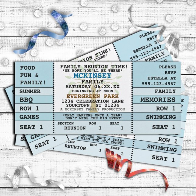 Convite para Tíquete de Reunião da Família (Criador carregado)