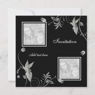 Convite para Todas as Ocasiaões Floral Preto Adici