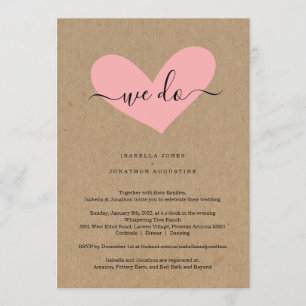 Convite para todos no mesmo casamento com RSVP e R