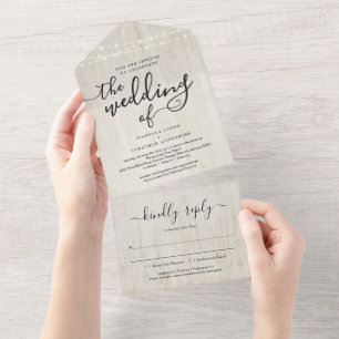 Convite para todos no mesmo casamento com RSVP e R