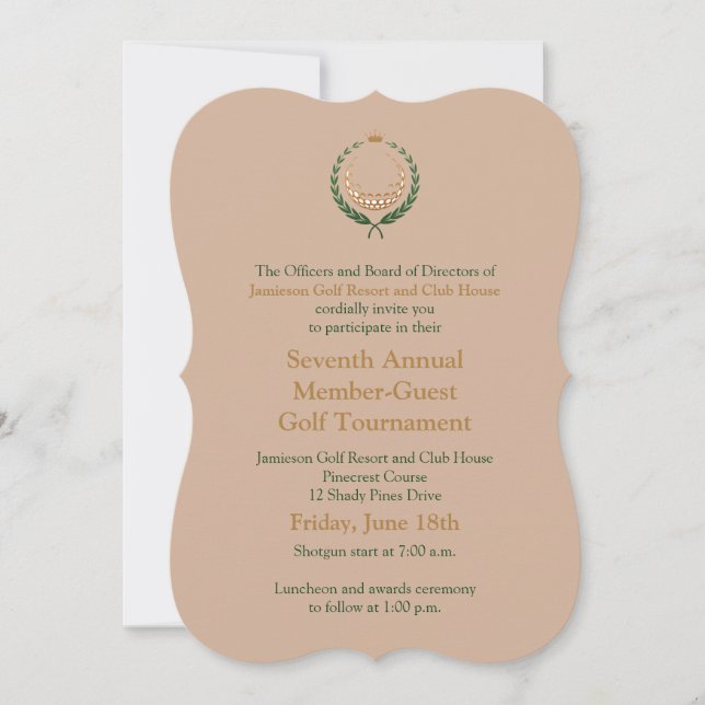 Convite para Torneio de Golf Corporativo (Frente)