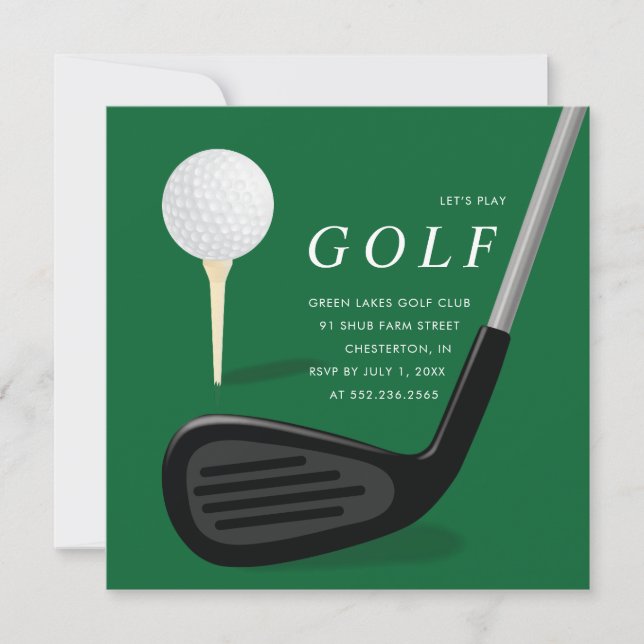 Convite para Torneio de Golfe Green Golf Outing (Frente)