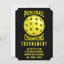 Convite para Torneio de Piceball Amarelo Negro