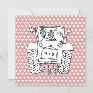 Convite para Trator de Casamento de País Personali