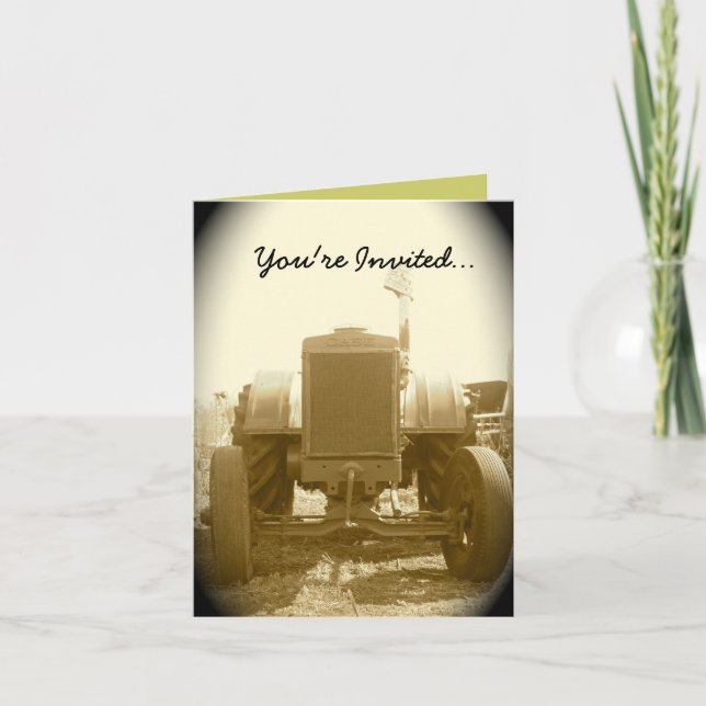 Convite para Trator — Trator Antigo (Frente)