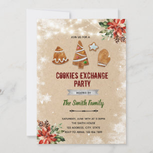 convite para troca de biscoitos de Natal
