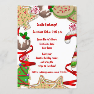 Convite para Troca de Borda de Cookie de Feriado