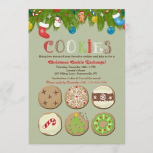 Convite para troca de cookies de férias