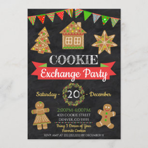 Convite para troca de cookies de Natal