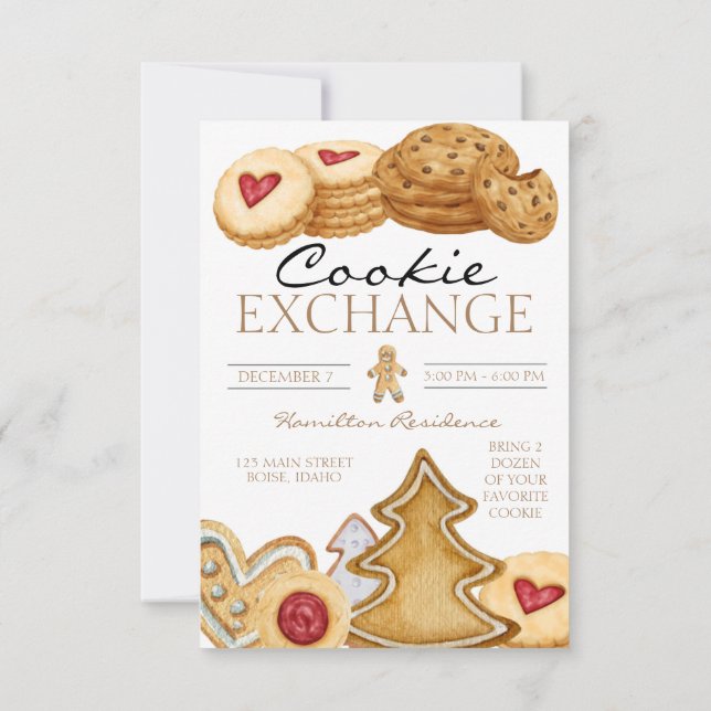 Convite para troca de cookies de Natal (Verso)