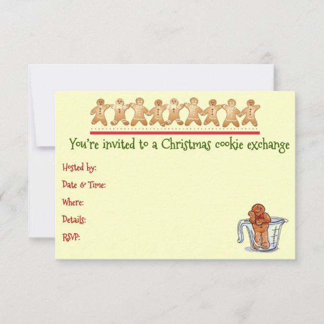 Convite para troca de cookies de Natal (Frente)