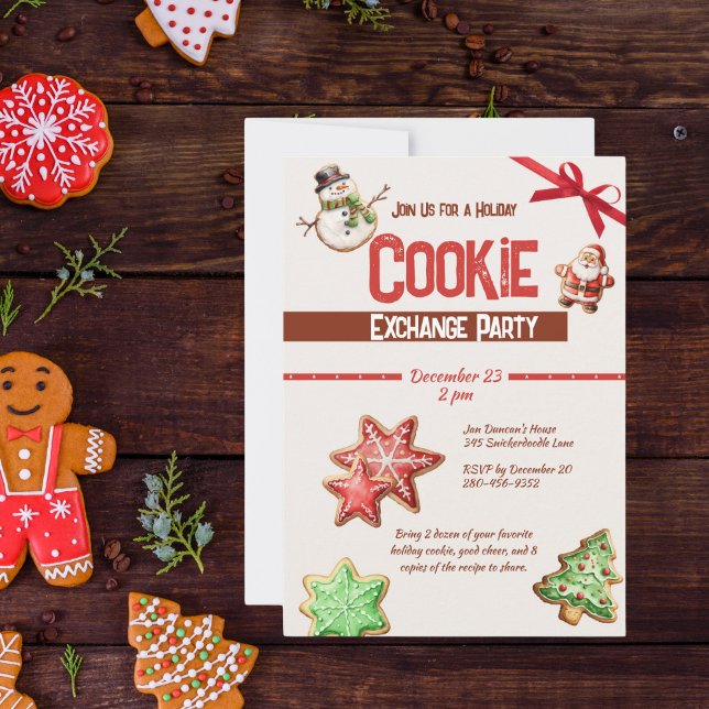 Convite para troca de cookies de Natal (Criador carregado)