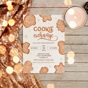 Convite para troca de cookies de Natal bonito