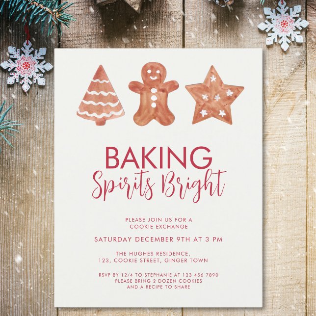 Convite para troca de cookies de Natal de Orçament (Criador carregado)