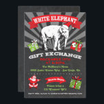 Convite para troca de presentes de elefante branco<br><div class="desc">Convites de festas de troca de presentes de Natal super divertidos com o velho Papai Noel e o Vintage Elephant clip art com gráficos e fontes de excelente em um fundo de quadro de quadro de contexto. Excelente para a festa de Natal do Elefante Branco e legal.</div>