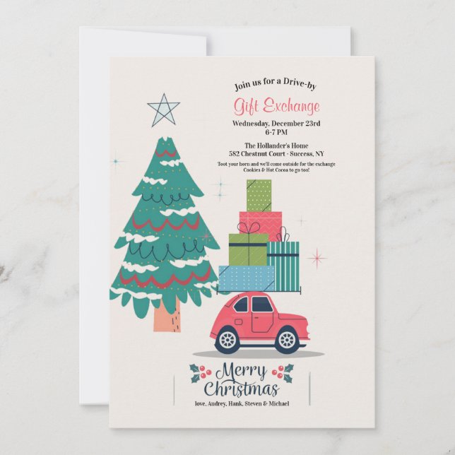 Convite para Troca de Presentes de Natal ao Passar (Frente)