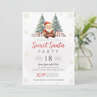 Convite para Troca de Presentes de Papai Noel na Á