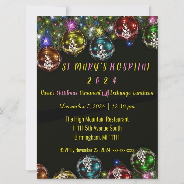 Convite para troca de presentes natalinos de 6,5"  (Frente)