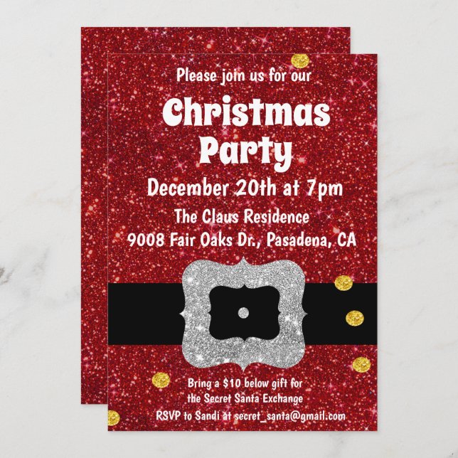 Convite para troca de presentes para Papais noeis  (Frente/Verso)