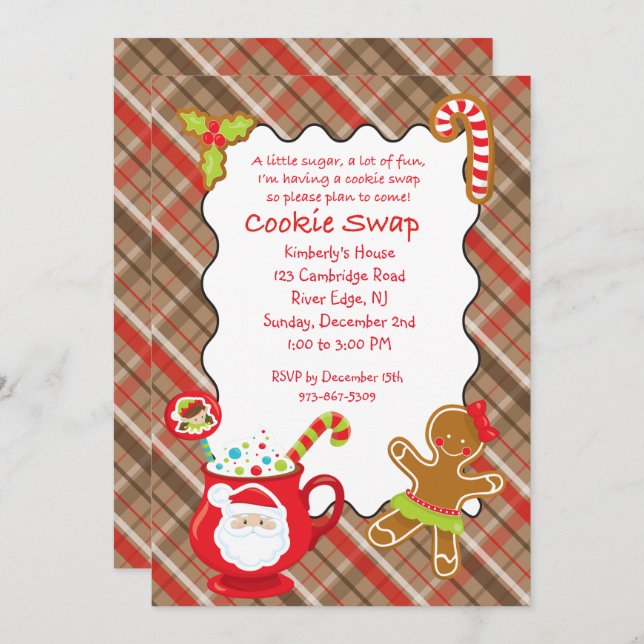 Convite para troca/troca de cookies/cookies hot Co (Frente/Verso)